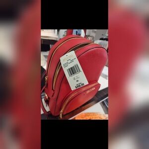 Michael Kors Red Backpack